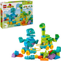 LEGO DUPLO Dinosaurios sobre Ruedas 3en1, Juegos de construcción Juego de construcción, 3 año(s), Plástico, 108 pieza(s), 1,77 kg