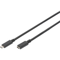 Digitus Cable de extensión USB 2.0, conector USB-C > puerto USB-C, Cable alargador negro