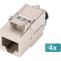 Digitus Módulo Keystone Cat. 8.1, blindado, 4 piezas plateado