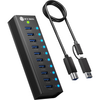 ICY BOX IB-AC6110a, Hub USB negro