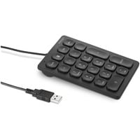 Kensington Teclado numérico con cable negro, USB, 21, Portátil/PC, Negro