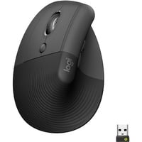 Logitech Lift Ratones, Ratón grafito/Negro, Izquierda, Diseño vertical, Óptico, RF Wireless + Bluetooth, 4000 DPI, Grafito