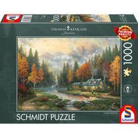 Schmidt Spiele Thomas Kinkade Studios: Tarde de otoño en el lago, Puzzle 