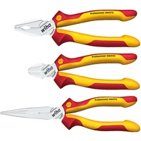 Wiha Juego de alicates Professional eléctrico, 3 piezas, Set de pinzas rojo/Amarillo