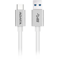 ADATA USB-C - USB 3.0, 1m cable USB USB 3.2 Gen 1 (3.1 Gen 1) USB C USB A Blanco blanco/Plateado, 1m, 1 m, USB C, USB A, USB 3.2 Gen 1 (3.1 Gen 1), Macho/Macho, Blanco