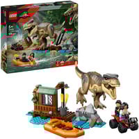LEGO Jurassic World Huida por el Río y T. rex a la Caza, Juegos de construcción Juego de construcción, 5 año(s), Plástico, 199 pieza(s), 505 g