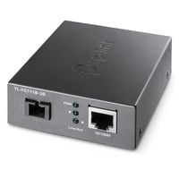 TP-Link Omada TL-FC111B-20 convertidor de medio 100 Mbit/s Monomodo Negro, Convertidor de medios 100 Mbit/s, IEEE 802.3, IEEE 802.3i, IEEE 802.3x, 10BASE-T, 100BASE-T, 100BASE-FX, 100 Mbit/s, Completo, Semi (dúplex)