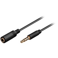 goobay 3m 3.5mm cable de audio 3,5mm Negro, Cable alargador negro, 3,5mm, Macho, 3,5mm, Hembra, 3 m, Negro