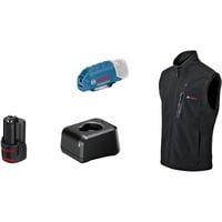 Bosch GHV 12+18V XA XL PROFESSIONAL, Ropa de trabajo negro, Masculino, Adulto, 1 bolsillos, Cremallera, Poliéster, Spandex, Negro