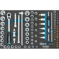 Hazet Juego de llaves de vaso 163-258/92, 1/4" y 1/2", Kit de herramientas 