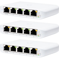Ubiquiti UniFi Switch Flex Mini (3-pack) Gestionado Gigabit Ethernet (10/100/1000) Energía sobre Ethernet (PoE) Blanco, Interruptor/Conmutador blanco, Gestionado, Gigabit Ethernet (10/100/1000), Energía sobre Ethernet (PoE)