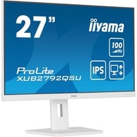 iiyama ProLite XUB2792QSU-W6 pantalla para PC 68,6 cm (27") 2560 x 1440 Pixeles Quad HD LED Blanco, Monitor LED blanco (mate), 68,6 cm (27"), 2560 x 1440 Pixeles, Quad HD, LED, 0,4 ms, Blanco