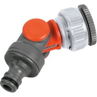 GARDENA Angled Tap Connector 33,3mm (G1") / 26,5mm (G3/4") , Piezas de la válvula gris/Naranja, 2999-20