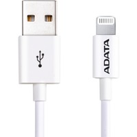 ADATA AMFIPL-1M-CWH cable de conector Lightning Blanco blanco, 1 m, Lightning, USB A, Macho, Macho, Blanco