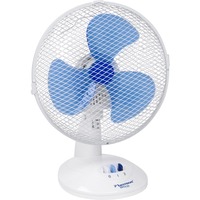 Bestron DDF27W ventilador Azul, Blanco blanco/Azul, Ventilador con aspas para el hogar, Azul, Blanco, Mesa, 27 cm, 75°, Botones