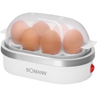 Bomann EK 5022 CB cuecehuevos 6 huevos 400 W Plata, Transparente, Blanco, Hervidor de huevos blanco/Plateado, 220 mm, 130 mm, 135 mm, 650 g, 230 V, 50 Hz