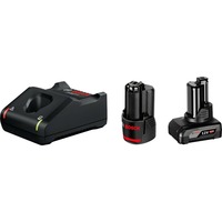 Bosch 1 x GBA 12V 2.0Ah + 1 x GBA 12V 4.0Ah + GAL 12V-40 Professional cargador de batería Pilas de uso doméstico Corriente alterna, Conjunto negro, Ión de litio, Pilas incluidas