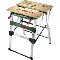 Bosch PWB 600 Banco de trabajo para carpintería verde, Banco de trabajo para carpintería, Aluminio, Bamboo, Madera, Negro, Verde, Metálico, 680 mm, 552,6 mm, 834 mm