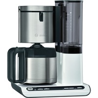 Bosch TKA8A681 cafetera eléctrica Semi-automática Cafetera de filtro 1,1 L blanco brillante/Acero fino, Cafetera de filtro, 1,1 L, De café molido, 1100 W, Negro, Acero inoxidable, Blanco