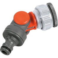 GARDENA Angled Tap Connector 33,3mm (G1") / 26,5mm (G3/4") , Piezas de la válvula gris/Naranja, 2999-20 