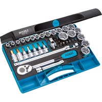 Hazet 954N llave de tubo Juego de llaves de tubo 44 pieza(s), Kit de herramientas Juego de llaves de tubo, 44 pieza(s), Negro, Azul, Con forma de L, Acero, CE