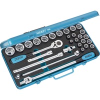 Hazet Juego de llaves de vaso 905, 1/2", 30 piezas, Kit de herramientas azul