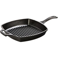 Lodge Sartén para parrilla L8SGP3 cuadrada, con mango y asa, Pan negro