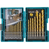 Makita Juego de brocas para metal HSS-Tin, 19 piezas, Conjuntos de brocas 