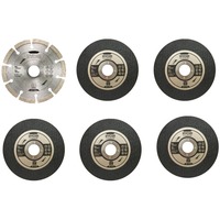 Ryobi Juego de discos de corte RAK6AGD1, para amoladora angular de 125 mm, Hoja 