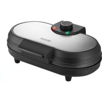 Unold 48165 crepera 2 crep(s) 1000 W Negro, Acero inoxidable, Máquina de hacer tortitas acero fino cepillado/Negro, 2 crep(s), Negro, Acero inoxidable, 13,5 cm, Aluminio, Giratorio, 0,75 m