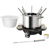 Unold Fondue elegance 0.9L plateado/Negro, Negro, Plata