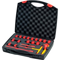 Wiha Juego de llaves de carraca aisladas, 3/8", Llave de tubo rojo/Amarillo