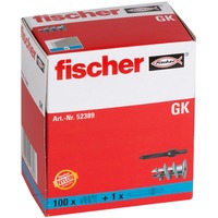 fischer 052389 tornillo de anclaje y taco 100 pieza(s) 2,2 cm, Pasador gris claro, Nylon, Blanco, 2,2 cm, 4 mm, 5 mm, 100 pieza(s)