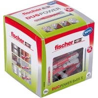 fischer DUOPOWER 8x65 S LD, Pasador gris claro/Rojo