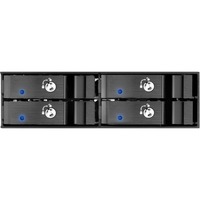 SilverStone FS204 unidad de disco multiple Negro, Chasis intercambiable negro, SATA, Serial ATA II, Serial ATA III, 2.5", 670 g, Negro