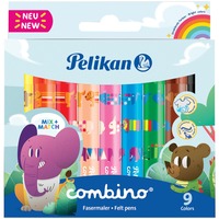 Pelikan Combino Super 411 rotulador Multicolor 9 pieza(s), Lápiz 9 Colores, Multicolor, Alrededor, Niño/niña, 9 pieza(s), Envase para colgar