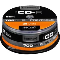 Intenso CD-R 700MB 25 pieza(s), CDs vírgenes 52x, CD-R, 120 mm, 700 MB, Caja para pastel, 25 pieza(s)