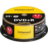 Intenso DVD+R 8.5GB 8x Double Layer 25er Cakebox 8,5 GB DVD+R DL 25 pieza(s), DVDs vírgenes DVD+R DL, 120 mm, Caja para pastel, 25 pieza(s), 8,5 GB