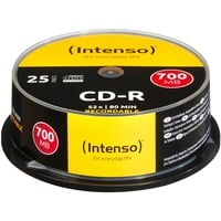 Intenso INT-1001124 Cds en blanco, CDs vírgenes 52x, CD-R, 120 mm, 700 MB, Eje, 25 pieza(s)