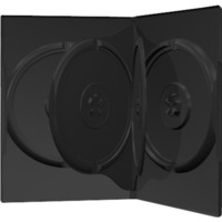 MediaRange BOX17 funda para discos ópticos Funda de DVD 4 discos Negro, Funda protectora negro, Funda de DVD, 4 discos, Negro, Plástico, 120 mm, 136 mm, A granel