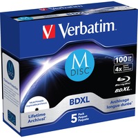 Verbatim 43834 disco blu-ray lectura/escritura (BD) BDXL 100 GB 5 pieza(s), Discos Blu-ray vírgenes 100 GB, BDXL, Caja de joyas, 5 pieza(s)