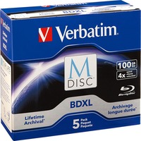 Verbatim BDXL 100GB 4X 5 pieza(s), Discos Blu-ray vírgenes 100 GB, BDXL, Caja de joyas, 5 pieza(s)