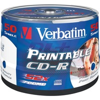 Verbatim CD-R AZO Wide Inkjet Printable no ID 700 MB 50 pieza(s), CDs vírgenes 52x, CD-R, 120 mm, 700 MB, Caja para pastel, 50 pieza(s)