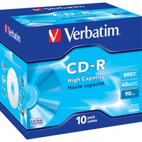 Verbatim CD-R High Capacity 800 MB 10 pieza(s), CDs vírgenes 40x, CD-R, 800 MB, Caja de joyas, 10 pieza(s)