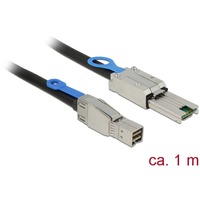 DeLOCK 83734 cable Serial Attached SCSI (SAS) 1 m Negro, Adaptador negro, 1 m, Mini SAS HD SFF-8644, Mini SAS SFF-8088, Macho/Macho, Negro
