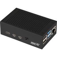 Joy-IT Carcasa de aluminio para Raspberry Pi 4 B, Caja/Carcasa negro