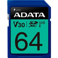 ADATA ASDX64GUI3V30S-R memoria flash 64 GB SDXC UHS-I Clase 10, Tarjeta de memoria 64 GB, SDXC, Clase 10, UHS-I, 100 MB/s, 60 MB/s