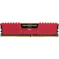 Corsair Vengeance LPX 8GB DDR4-2400 módulo de memoria 1 x 8 GB 2400 MHz, Memoria RAM rojo, 8 GB, 1 x 8 GB, DDR4, 2400 MHz, 288-pin DIMM, Rojo