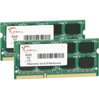 G.Skill 8GB DDR3-1600 SQ módulo de memoria 2 x 4 GB 1600 MHz, Memoria RAM 8 GB, 2 x 4 GB, DDR3, 1600 MHz, 204-pin SO-DIMM, Lite Retail