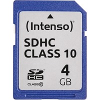 Intenso 4GB SDHC Clase 10, Tarjeta de memoria 4 GB, SDHC, Clase 10, 25 MB/s, Resistente a golpes, Resistente a la temperatura, A prueba de rayos X, Negro